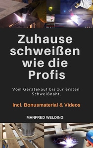 Ziel dieses Buches ist es jedem Interessierten zu ermöglichen, Schweißnähte zuhause, in der Hobbywerkstatt oder der kleinen Werkstatt auszuführen. Dabei geht es von der Auswahl des richtigen Schweißverfahren über den Gerätekauf, die Technik und die Einstellung bis schlussendlich zur Ausführung erster Schweißnähte.